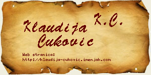 Klaudija Ćuković vizit kartica